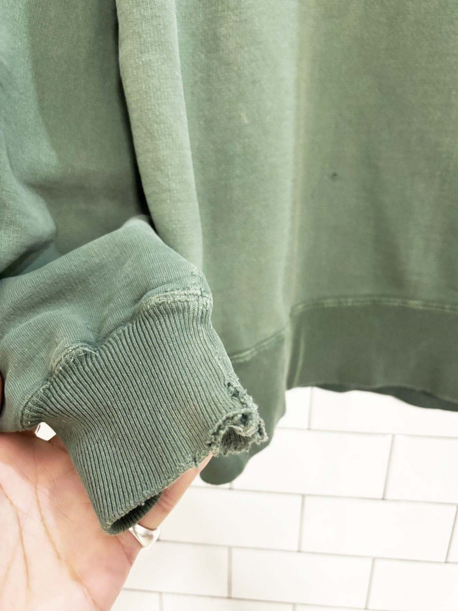 vintage 90s roots distressed 1/4 zip sweatshirt - good market thrift store