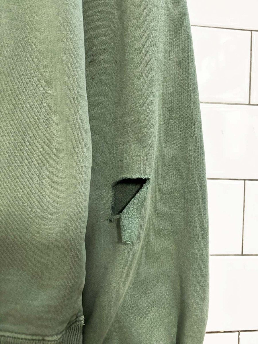 vintage 90s roots distressed 1/4 zip sweatshirt - good market thrift store