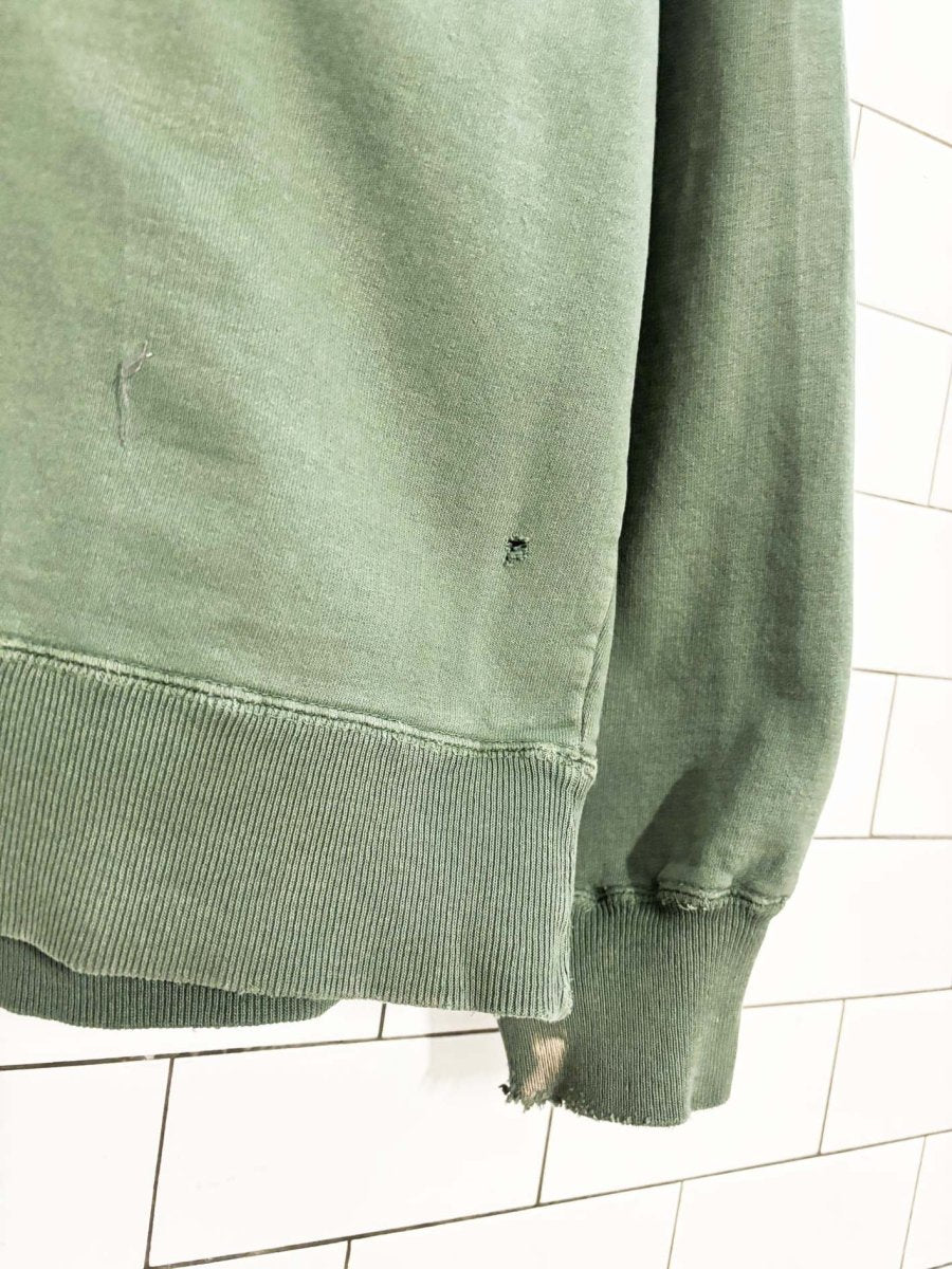 vintage 90s roots distressed 1/4 zip sweatshirt - good market thrift store