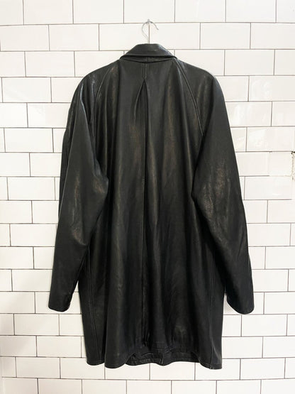 vintage 90s roots soft leather pleat back jacket - good market thrift store