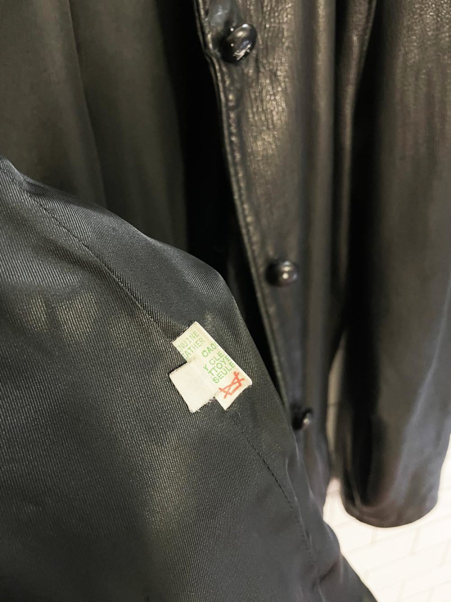 vintage 90s roots soft leather pleat back jacket - good market thrift store