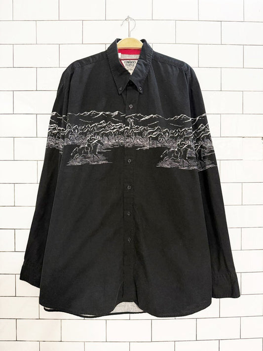 vintage 90s roper western horses full button shirt | made in USA | cowboys' turtle - good market thrift store