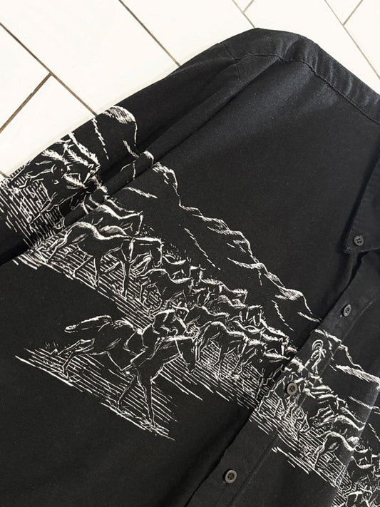 vintage 90s roper western horses full button shirt | made in USA | cowboys' turtle - good market thrift store