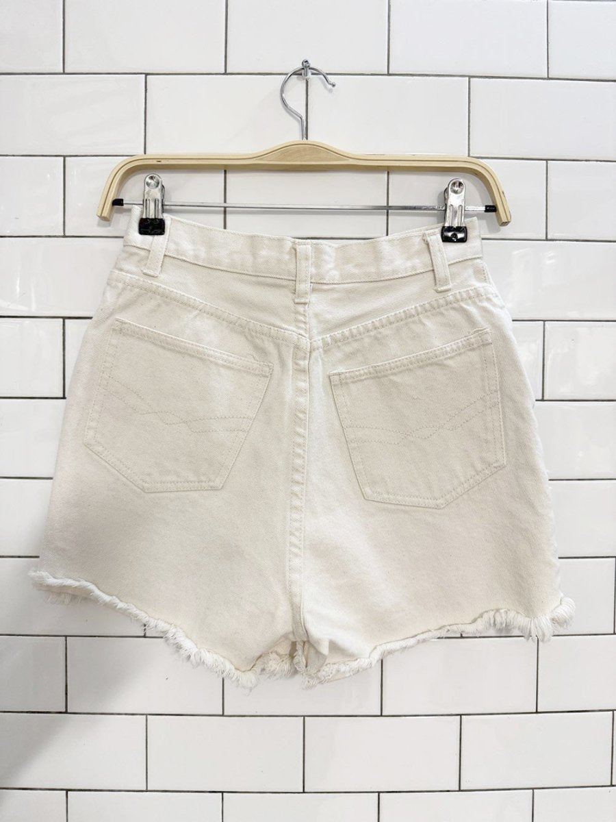 vintage 90s rough wear blues cut - off denim shorts - good market thrift store