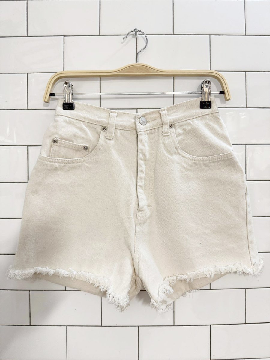 vintage 90s rough wear blues cut - off denim shorts - good market thrift store