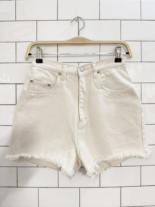 vintage 90s rough wear blues cut - off denim shorts - good market thrift store