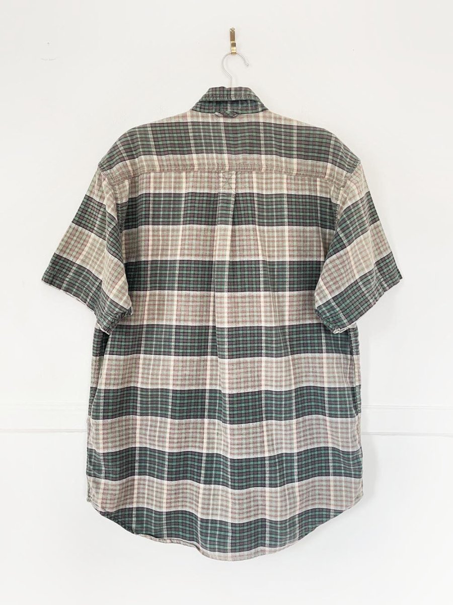 vintage 90s R&R plaid flannel full button shirt | made in India - good market thrift store