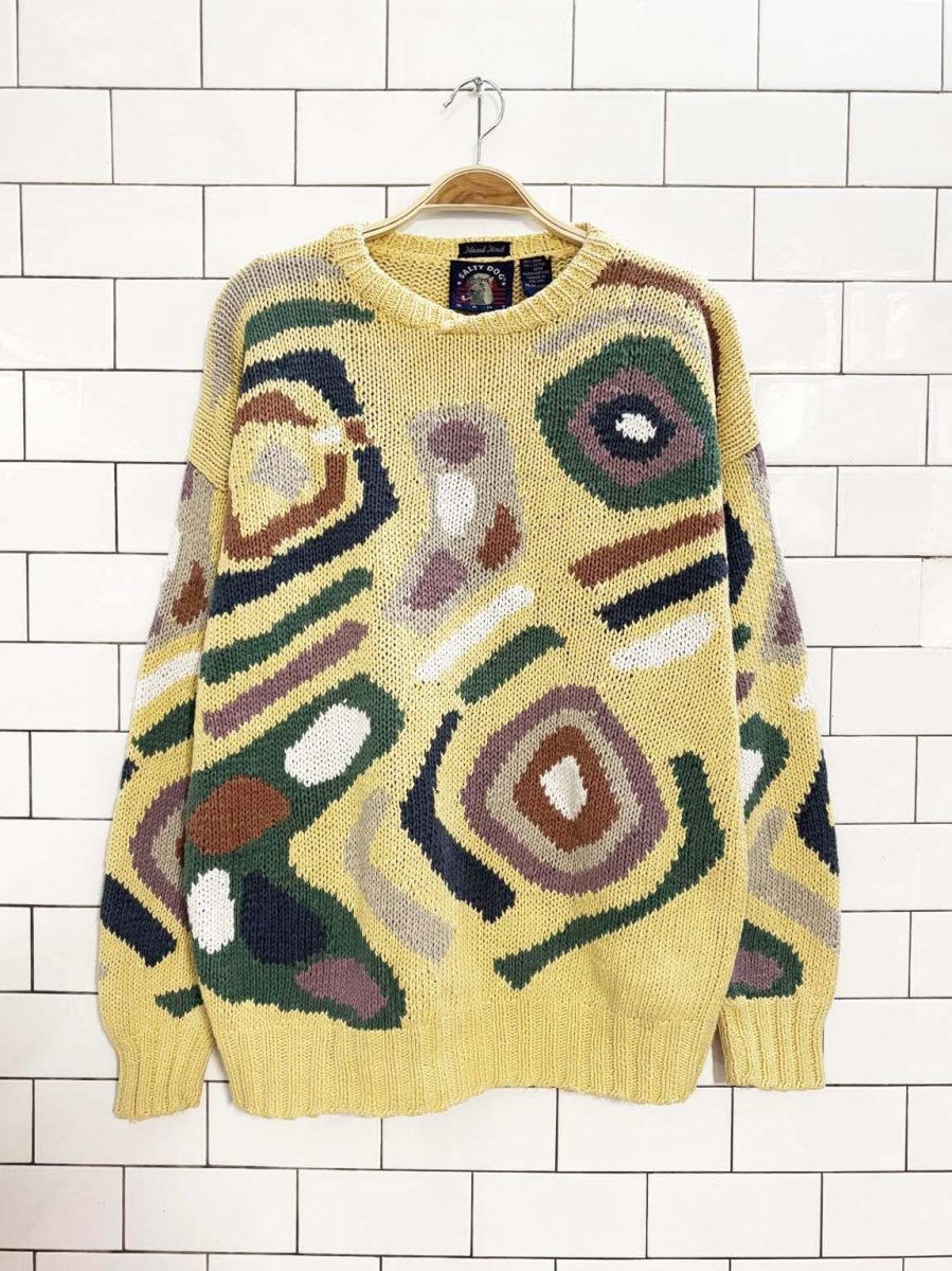 vintage 90s salty dog hand - knit ramie - cotton sweater | gant - good market thrift store