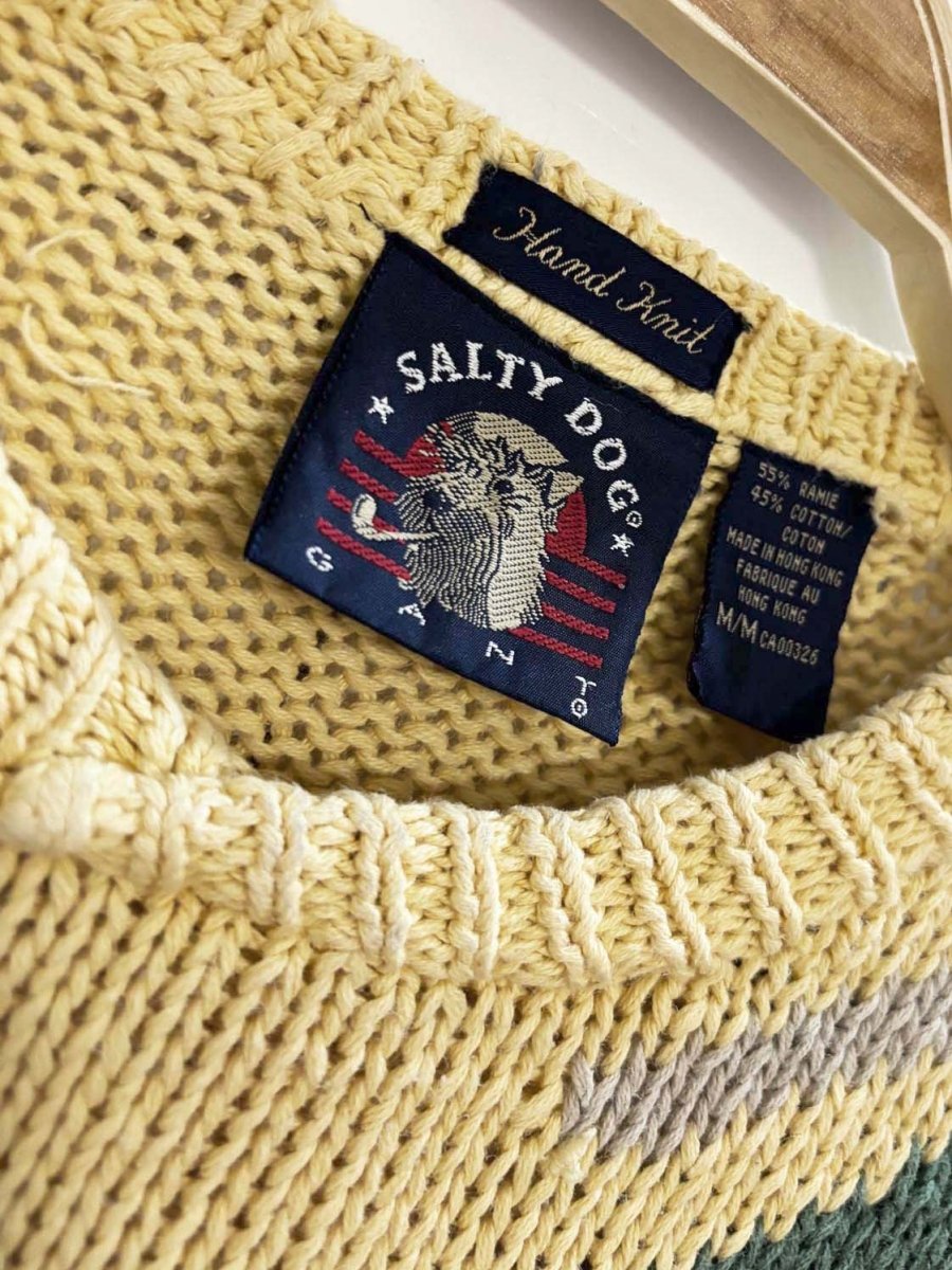 vintage 90s salty dog hand - knit ramie - cotton sweater | gant - good market thrift store