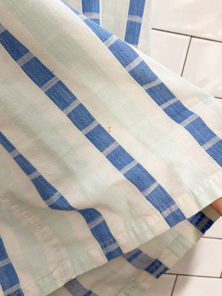 vintage 90s san francisco pleated striped full midi shirt - good market thrift store