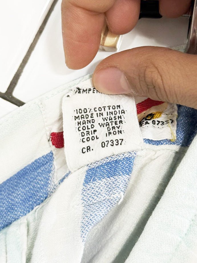 vintage 90s san francisco pleated striped full midi shirt - good market thrift store