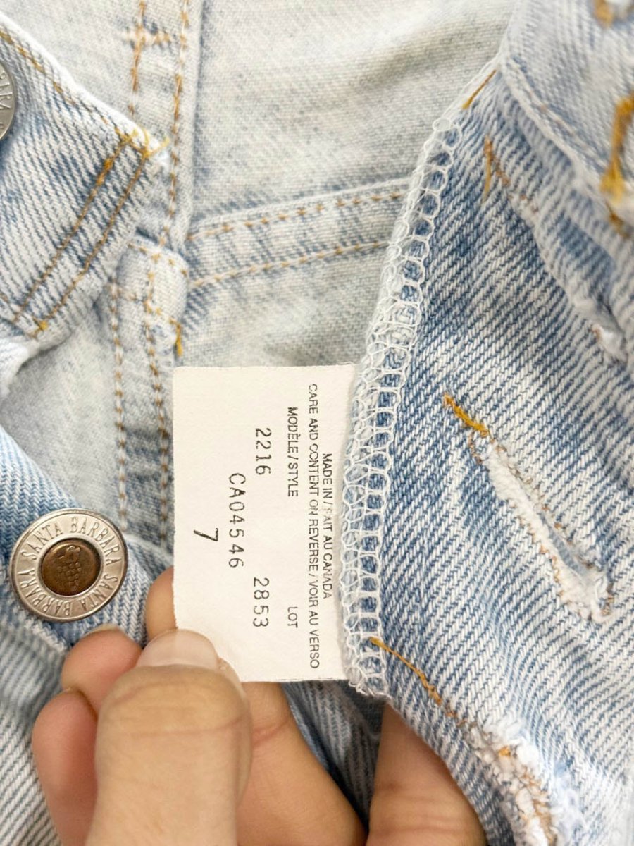 vintage 90s santa barbara exposed button denim shorts | made in Canada - good market thrift store