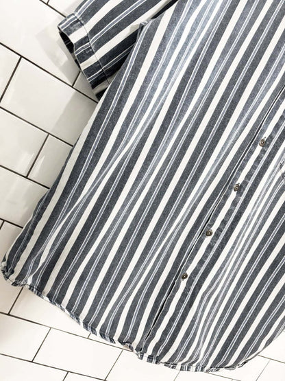 vintage 90s santana striped denim pocket shirt - good market thrift store