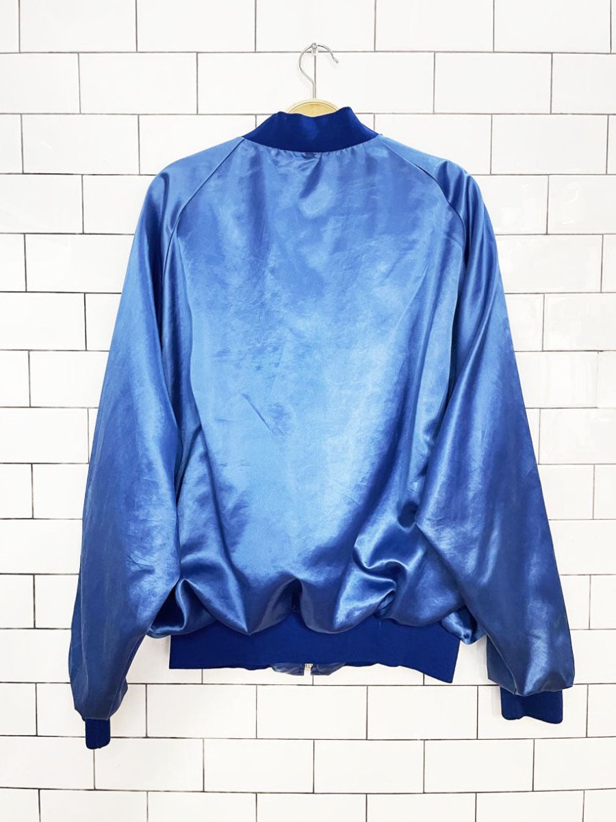 vintage 90s satin bomber racing jacket | made in USA | delco electronics | ariso jac - good market thrift store