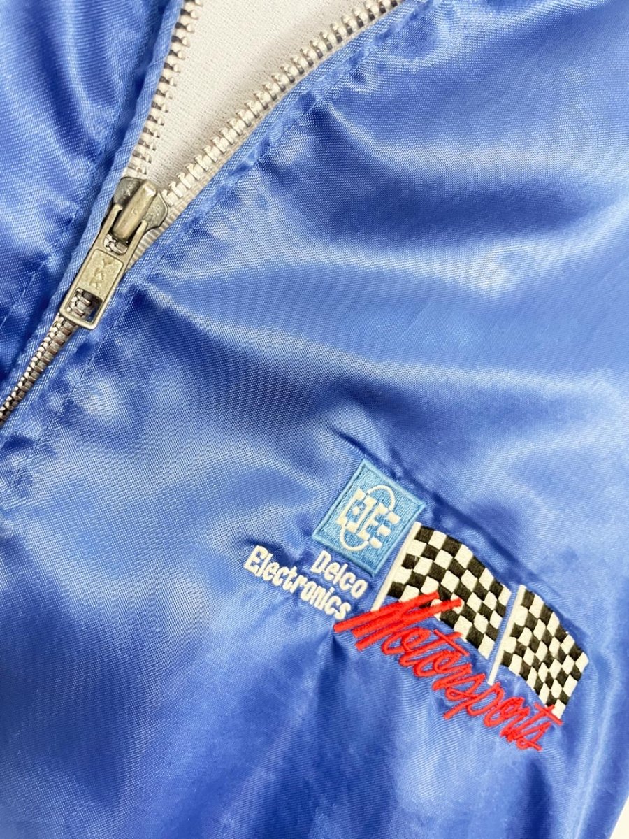 vintage 90s satin bomber racing jacket | made in USA | delco electronics | ariso jac - good market thrift store