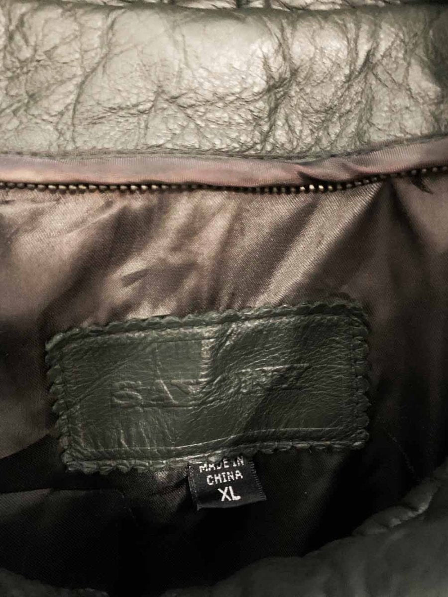 vintage 90s saxony two tone soft leather bomber jacket - good market thrift store