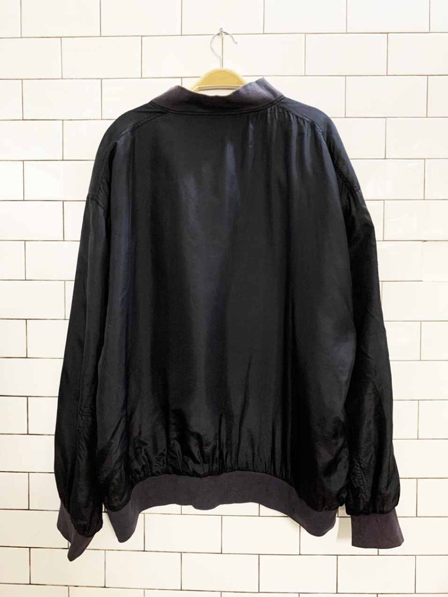 vintage 90s silk icon 100% silk bomber jacket - good market thrift store