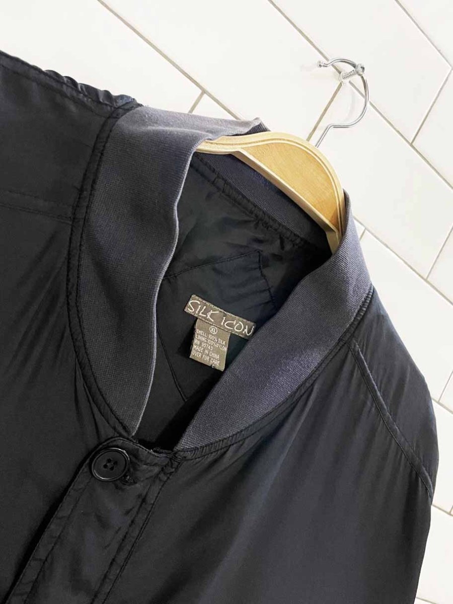 vintage 90s silk icon 100% silk bomber jacket - good market thrift store