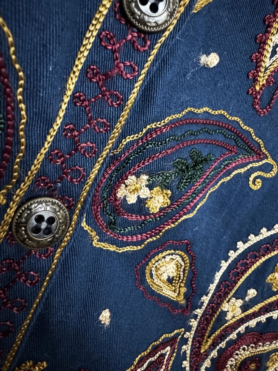 vintage 90s solutions paisley embroidered vest | made in India - good market thrift store