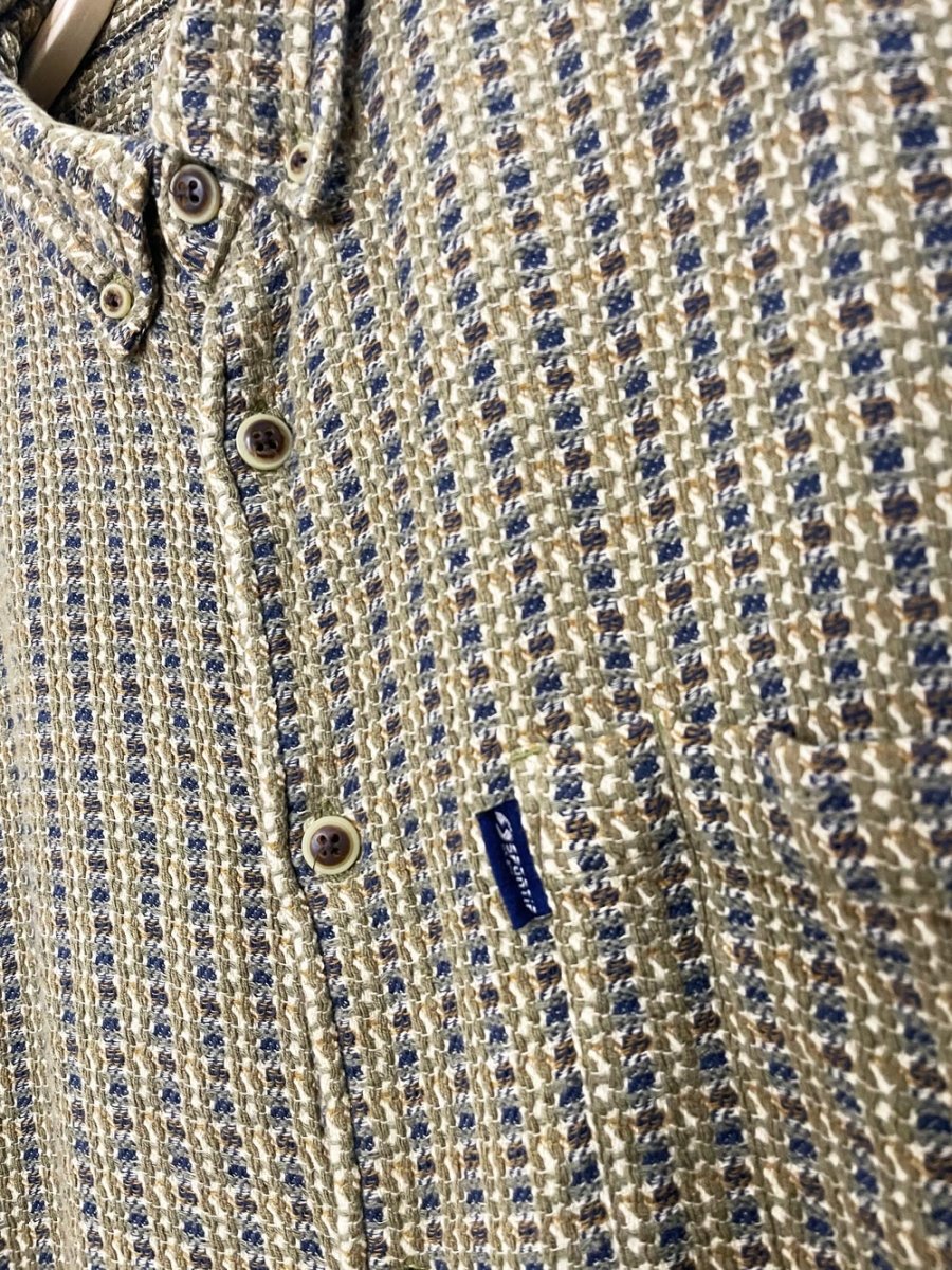vintage 90s sportif usa woven full button shirt | made in india - good market thrift store