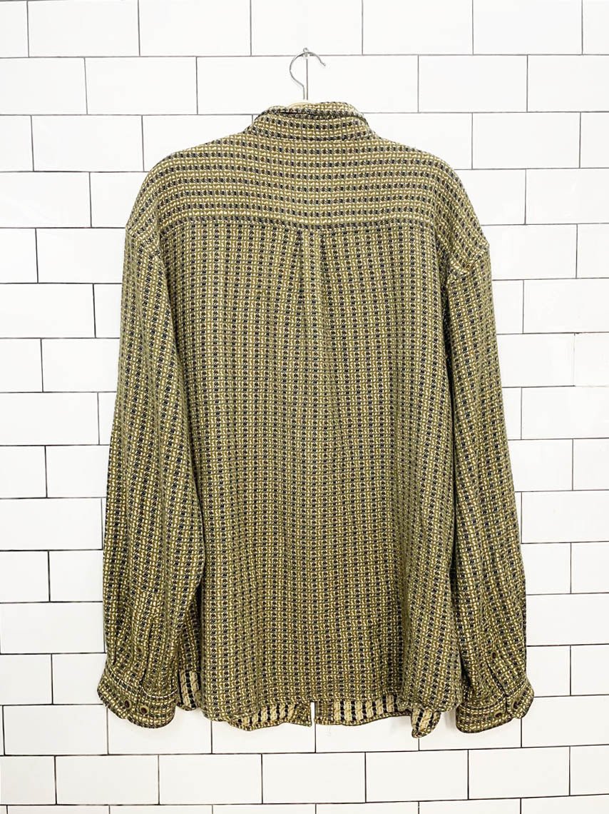 vintage 90s sportif usa woven full button shirt | made in india - good market thrift store