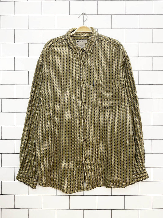 vintage 90s sportif usa woven full button shirt | made in india - good market thrift store