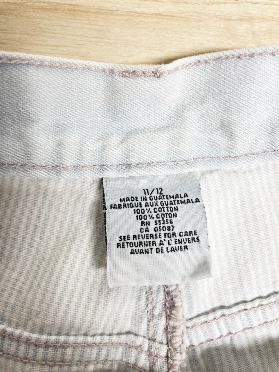 vintage 90s squeeze jeans blue stripe carpenter denim shorts - good market thrift store
