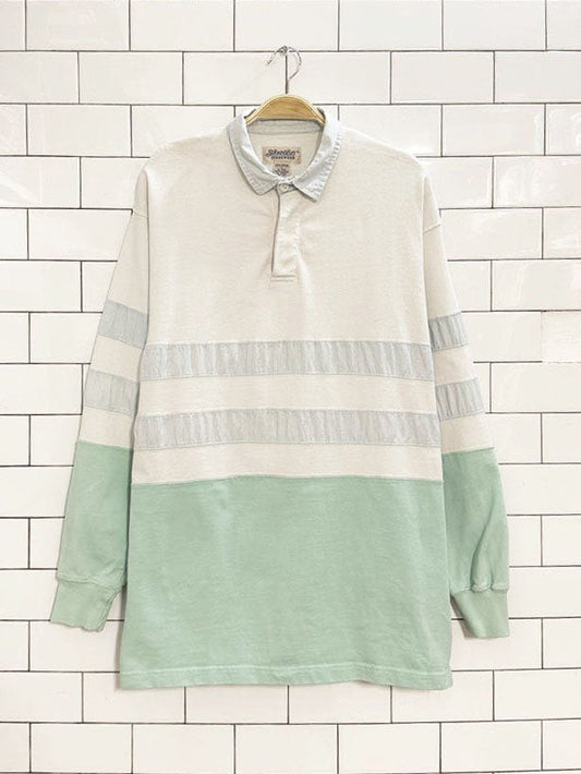 vintage 90s st. john's bay half button striped polo shirt - good market thrift store