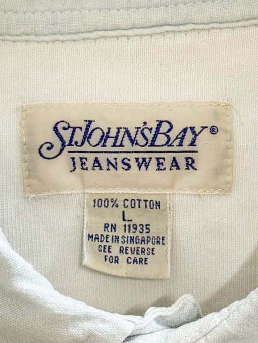 vintage 90s st. john's bay half button striped polo shirt - good market thrift store