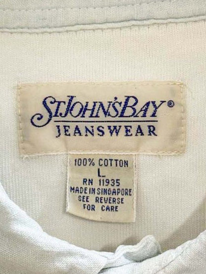 vintage 90s st. john's bay half button striped polo shirt - good market thrift store