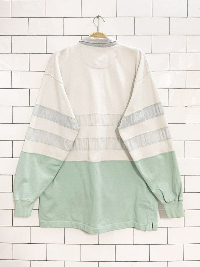 vintage 90s st. john's bay half button striped polo shirt - good market thrift store