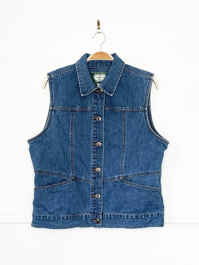 vintage 90s st johns bay indigo denim vest top - good market thrift store