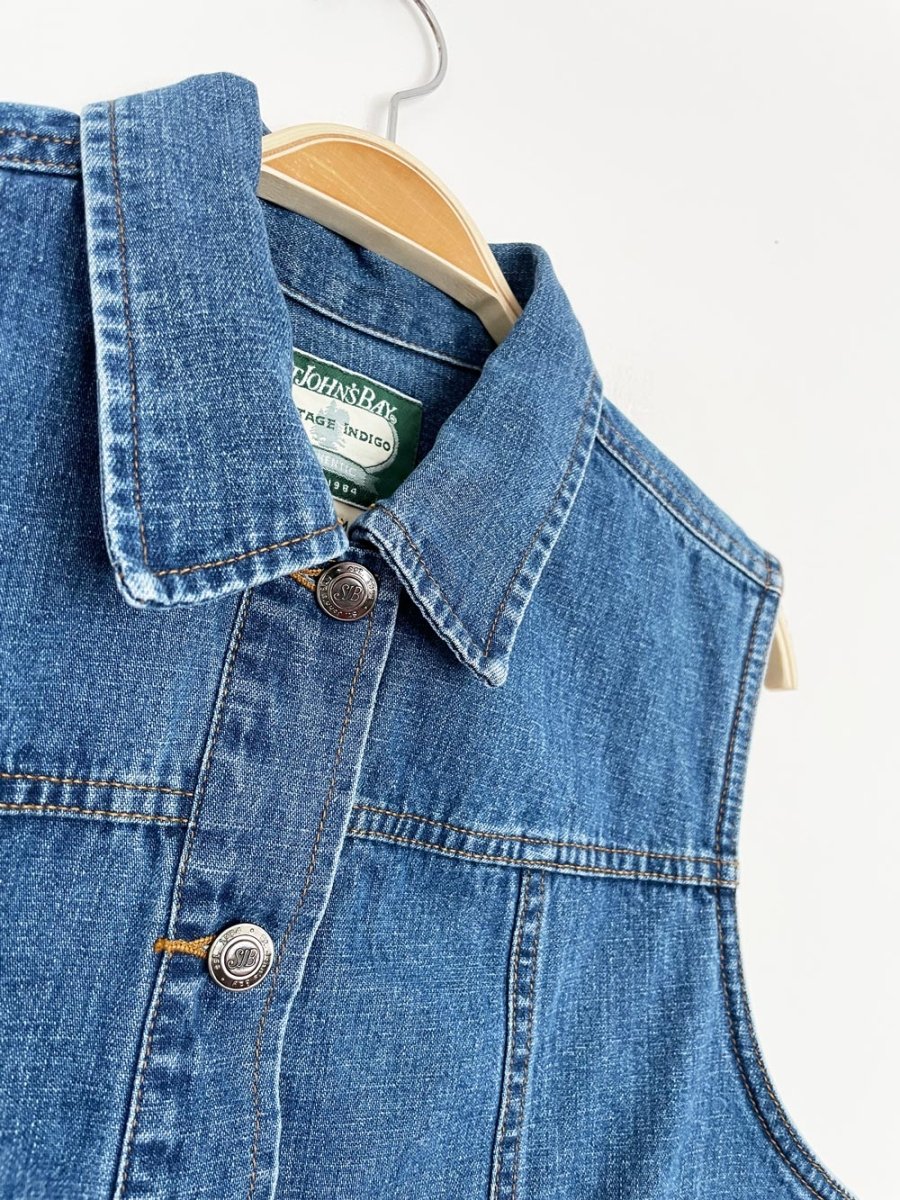 vintage 90s st johns bay indigo denim vest top - good market thrift store