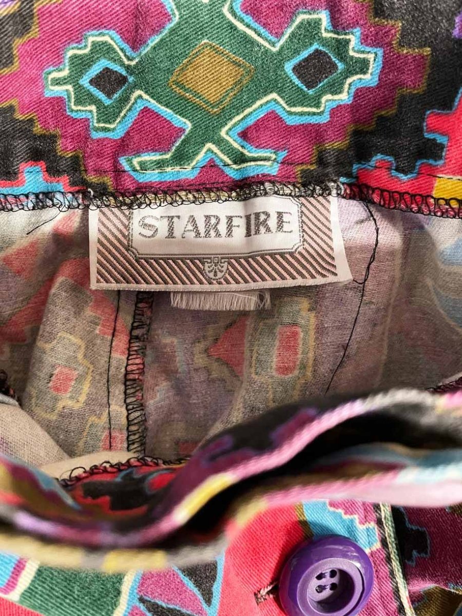 vintage 90s starfire southwestern wrap denim midi skirt - good market thrift store