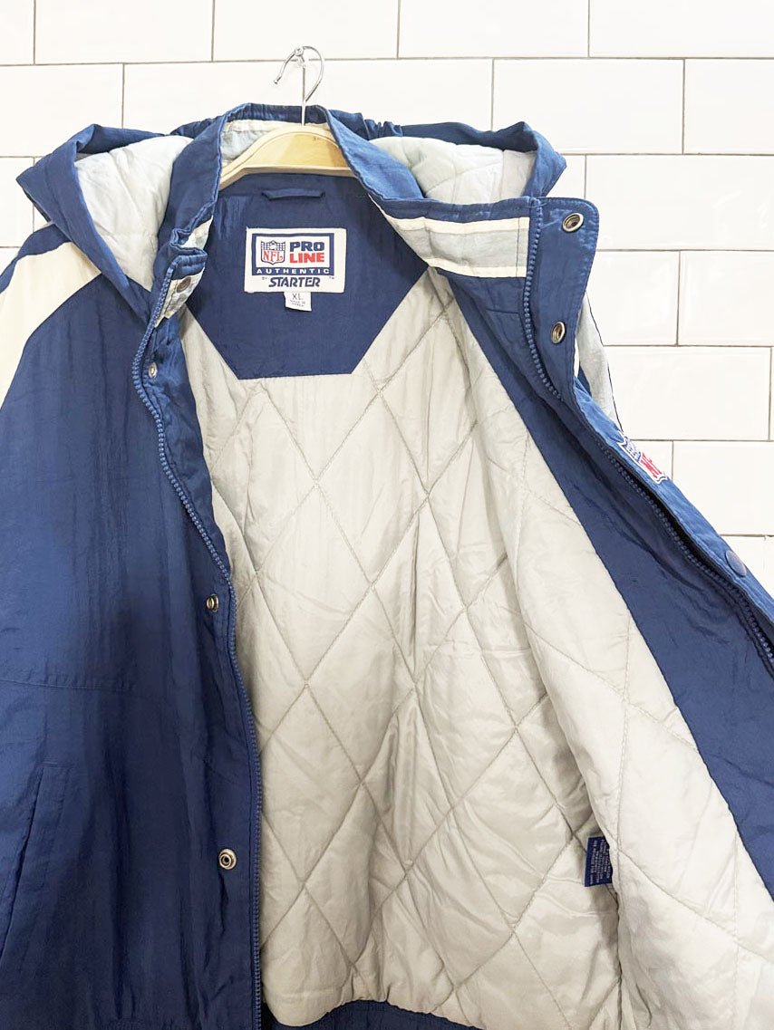 vintage 90s starter pro line cowboys hooded bomber jacket | NFL - good market thrift store