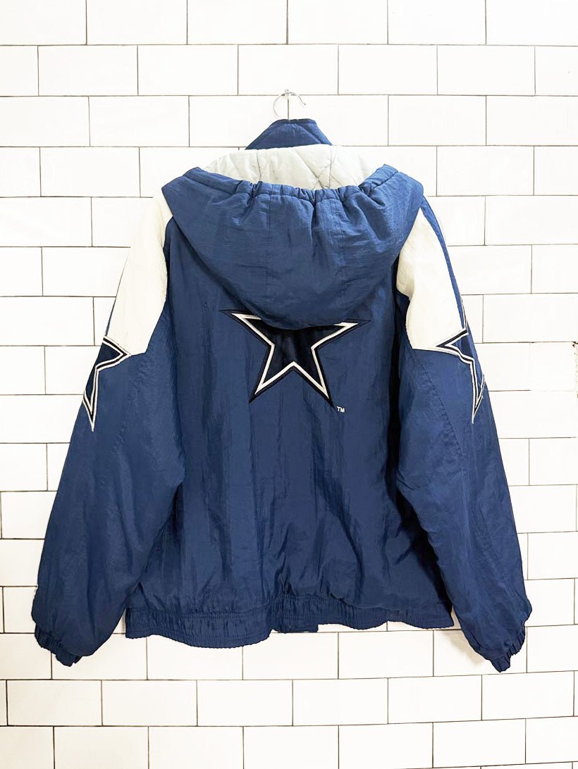 vintage 90s starter pro line cowboys hooded bomber jacket | NFL - good market thrift store