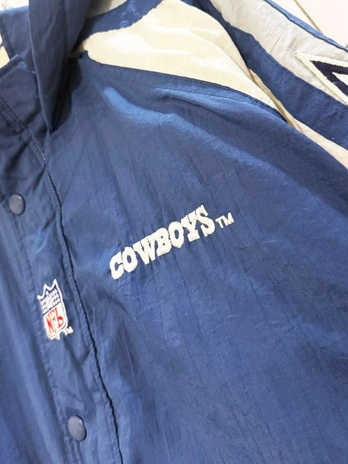 vintage 90s starter pro line cowboys hooded bomber jacket | NFL - good market thrift store
