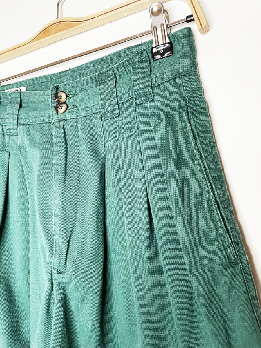 vintage 90s steel pleated high waist denim shorts - good market thrift store