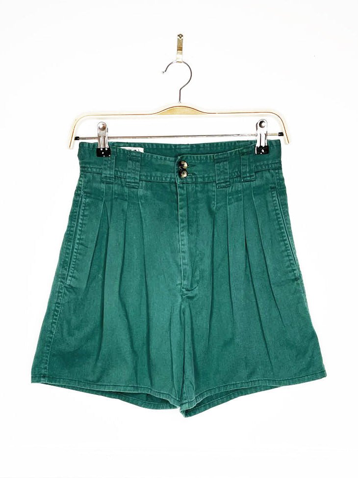 vintage 90s steel pleated high waist denim shorts - good market thrift store