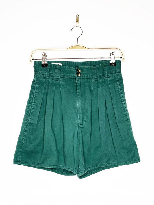 vintage 90s steel pleated high waist denim shorts - good market thrift store