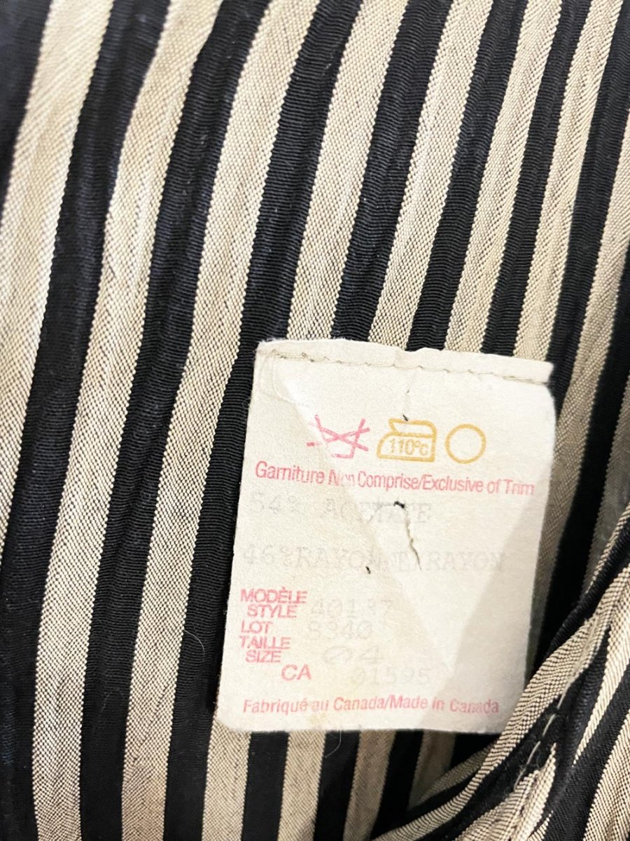 vintage 90s striped crinkle stripe mini dress | made in Canada - good market thrift store