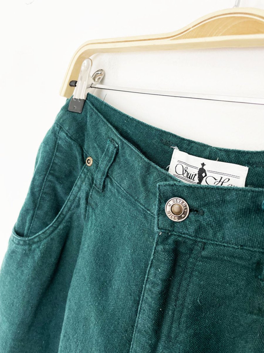 vintage 90s suit her linen - blend pleated trouser shorts - good market thrift store