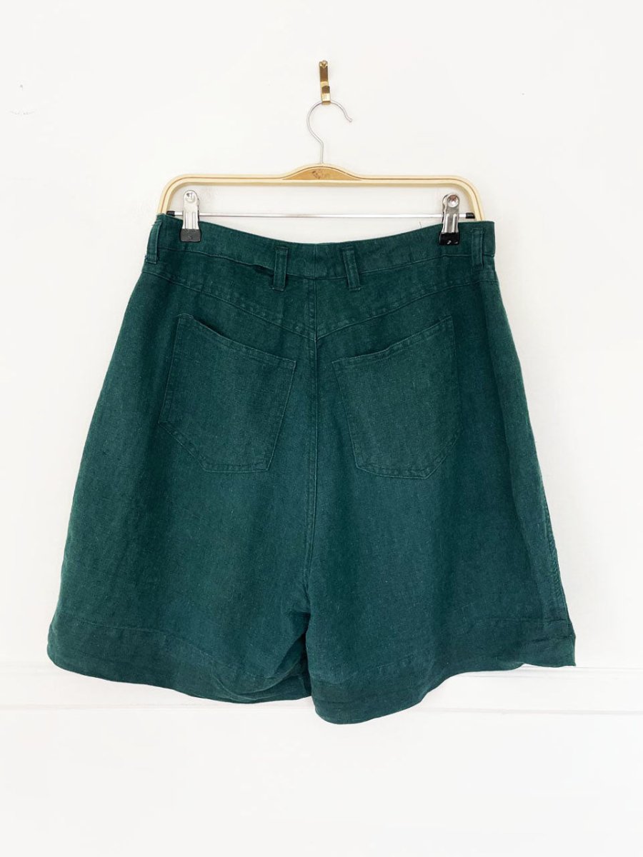 vintage 90s suit her linen - blend pleated trouser shorts - good market thrift store