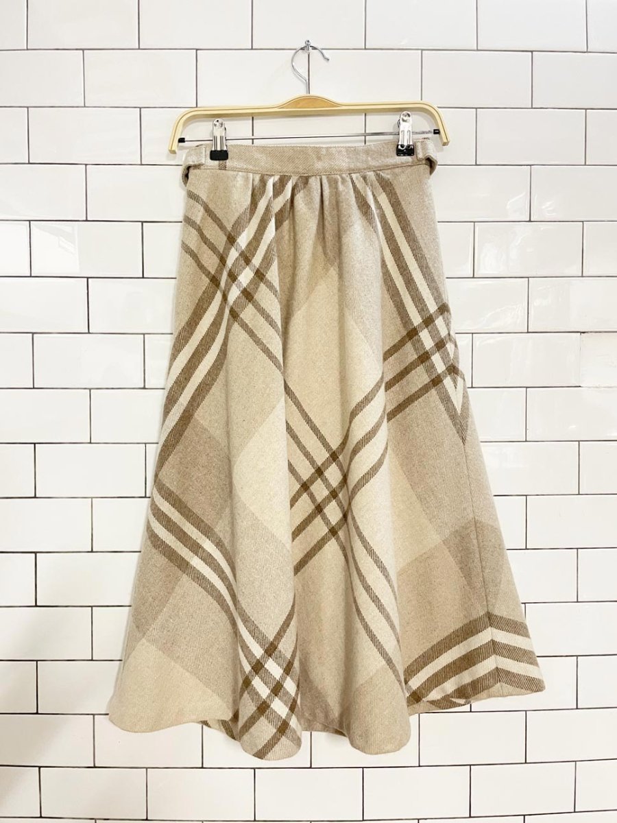 vintage 90s summit wool - blend tie belt midi skirt - good market thrift store