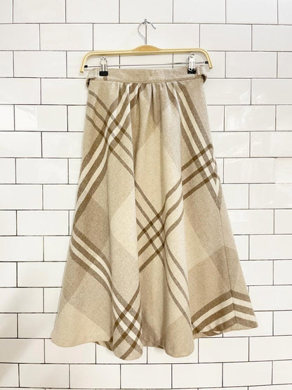 vintage 90s summit wool - blend tie belt midi skirt - good market thrift store