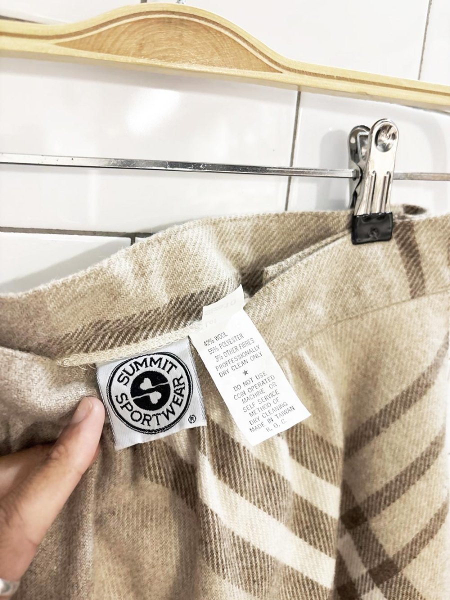 vintage 90s summit wool - blend tie belt midi skirt - good market thrift store