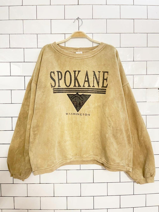 vintage 90s sunshirts cali spokane dirt dye boxy oversized sweatshirt - good market thrift store