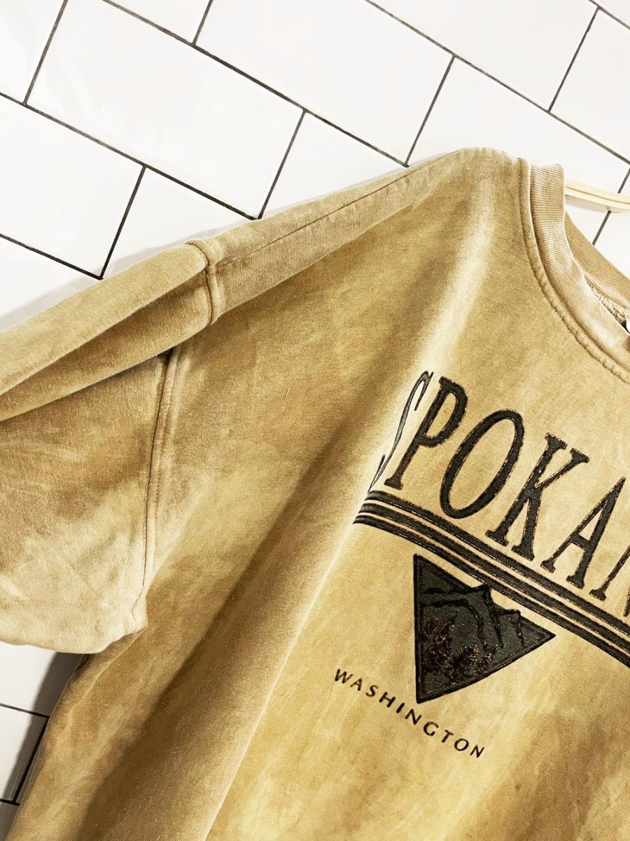 vintage 90s sunshirts cali spokane dirt dye boxy oversized sweatshirt - good market thrift store