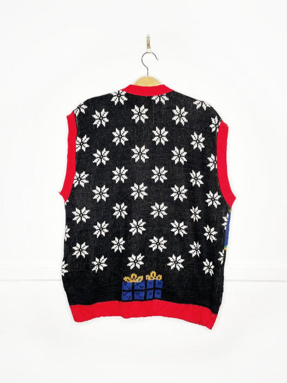 vintage 90s sweater loft new york holiday knit sweater vest | made in USA - good market thrift store