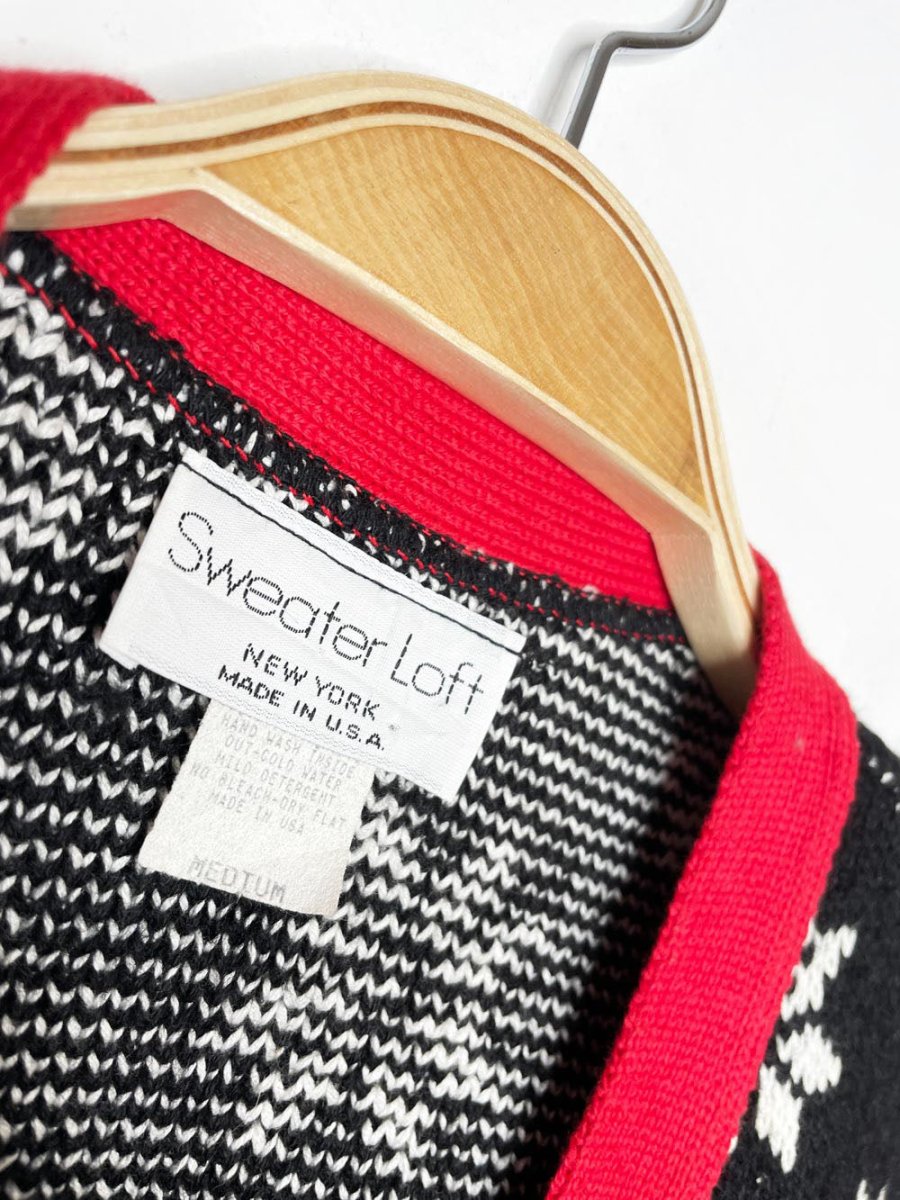vintage 90s sweater loft new york holiday knit sweater vest | made in USA - good market thrift store